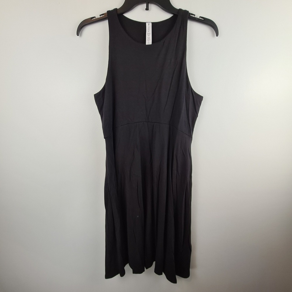 Athleta Santorini Thera Dress Small Black Sleeveless Tank Casual Soft Travel